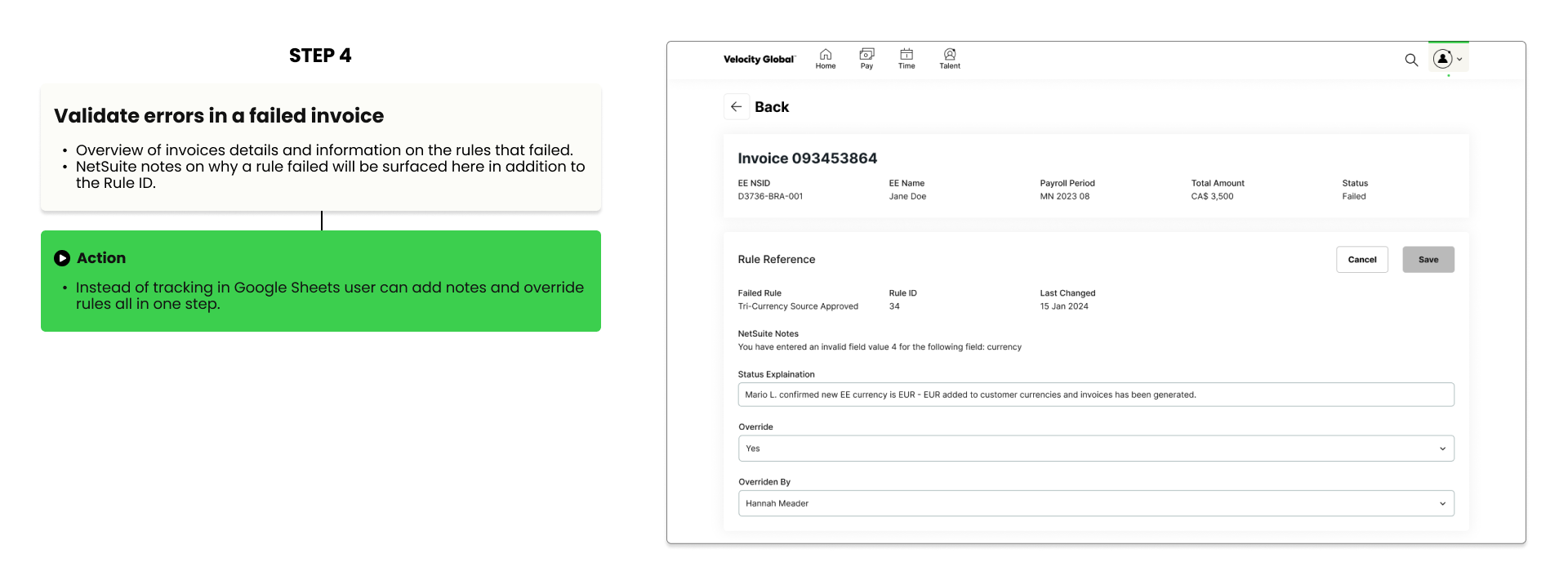 Lo-fi invoice details screen
